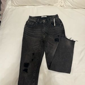1 teaspoon straight leg ripped gray wash jeans
